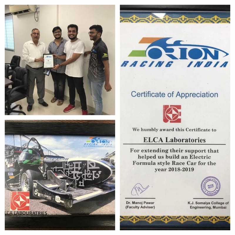 Orion racing India visit material testing lab
