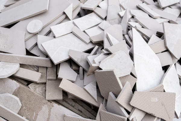 broken tiles at elca lab